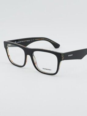Burberry BE2411 4121 Eyeglasses Black on Vintage Check 53mm Rectangle Frame